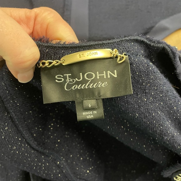 St. John knits navy dress and jacket size 6 - Picture 6 of 6